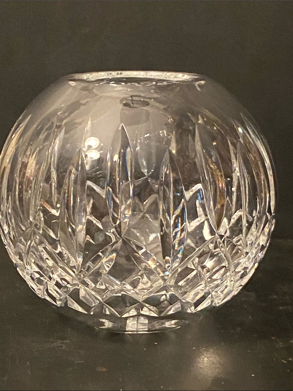 Waterford Crystal Lismore Small Rose Bowl Vase 3.5" Acid Etched Gothic Mark - Picture 2 of 4